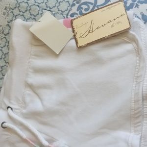 Vintage Havana White in color banded hem legs multicolor stripes shorts S